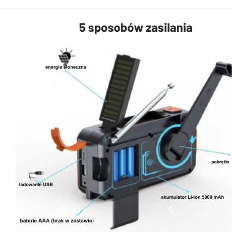 Radio Awaryjne Crank Power Plus
