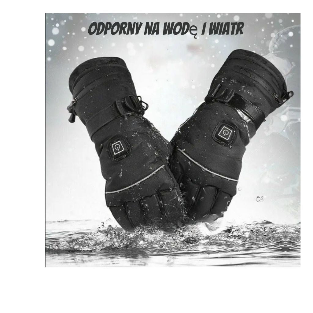 Zimowe podgrzewane rękawiczki z pojemnikiem na baterie