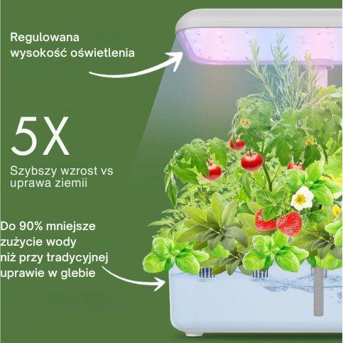 Inteligentny Ogródek Hydroponiczny LED do domowej uprawy Warzyw i Owoców