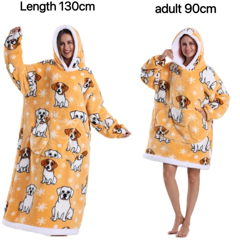 Pluszowy Szlafrok Z Kapturem