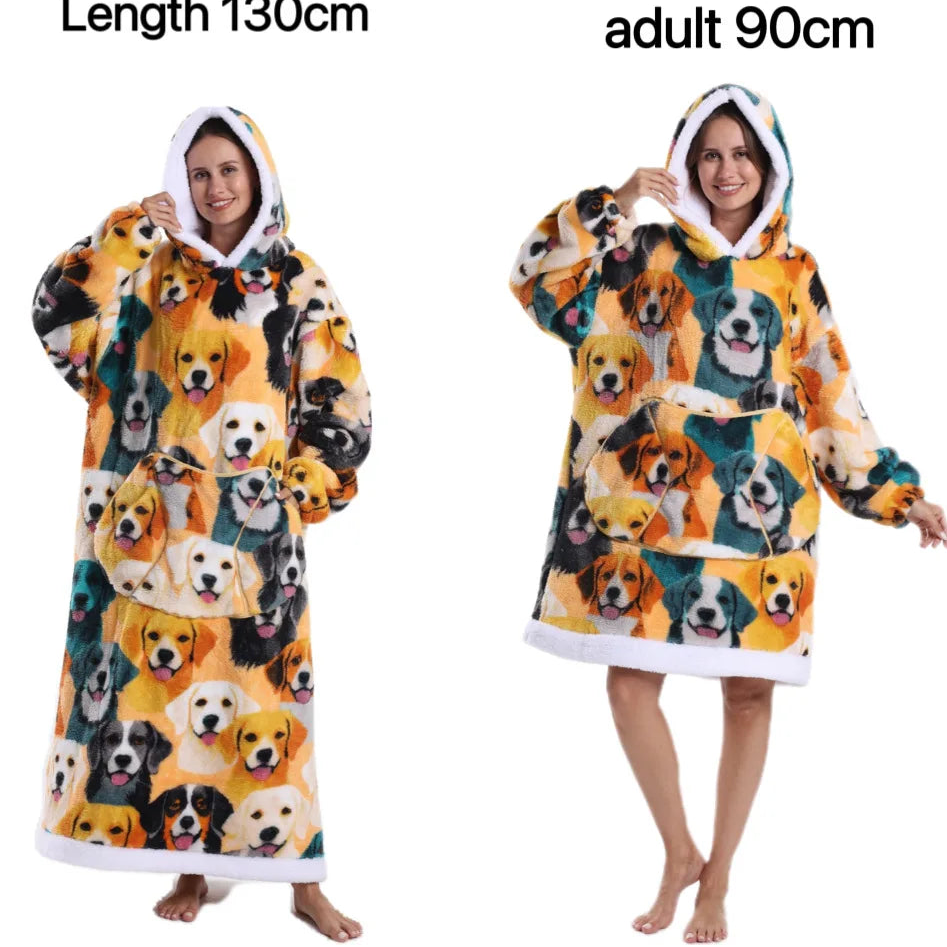 Pluszowy Szlafrok Z Kapturem