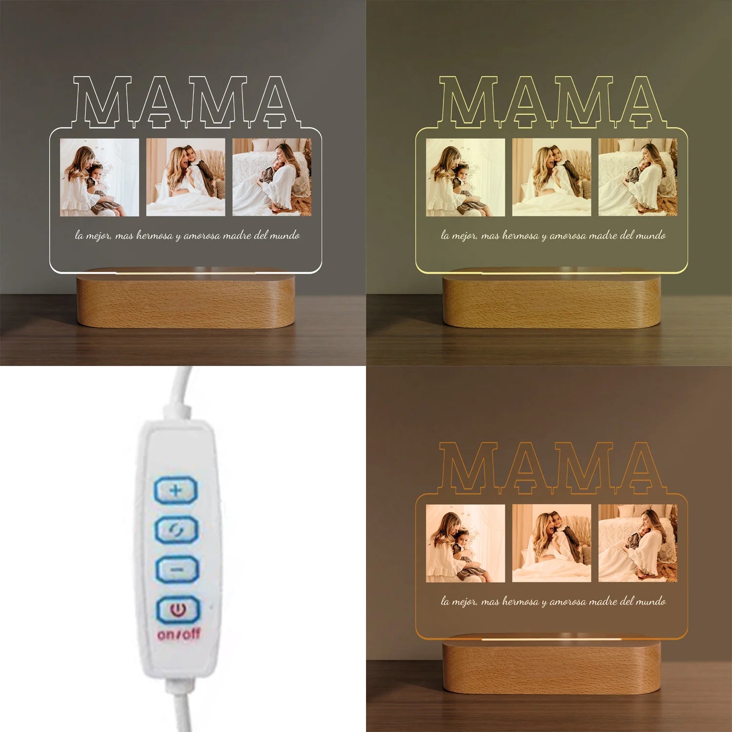 Personalizowana ramka na Dzień Matki z funkcją lampki LED