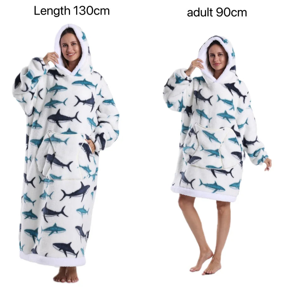 Pluszowy Szlafrok Z Kapturem