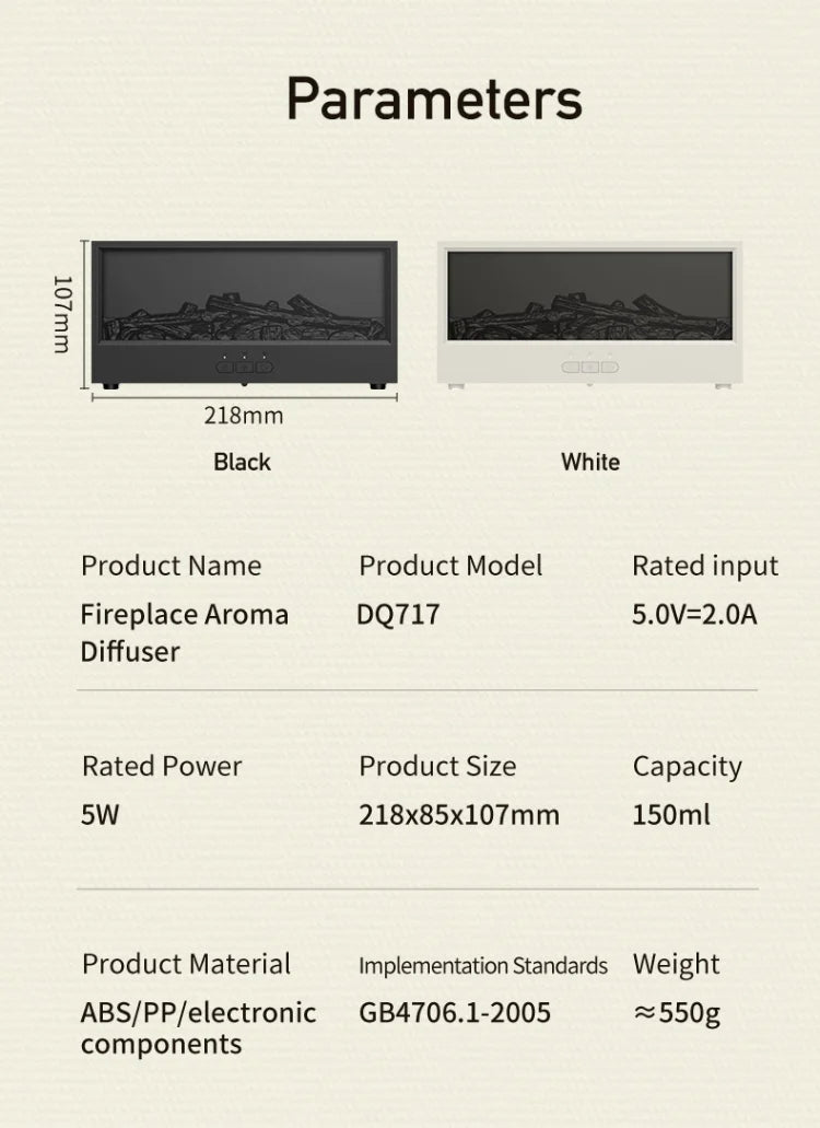 Dyfuzor zapachowy kominek elektryczny 3D Flame