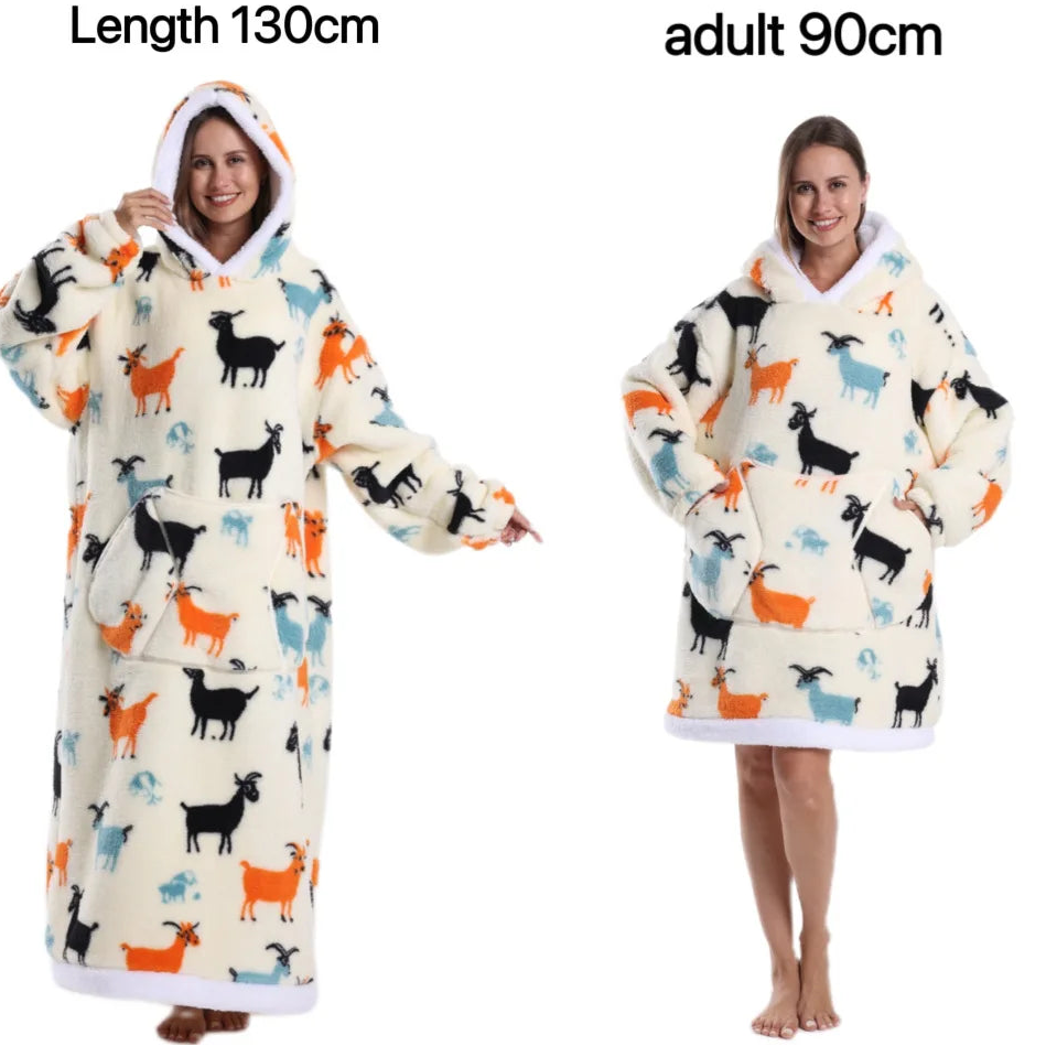 Pluszowy Szlafrok Z Kapturem