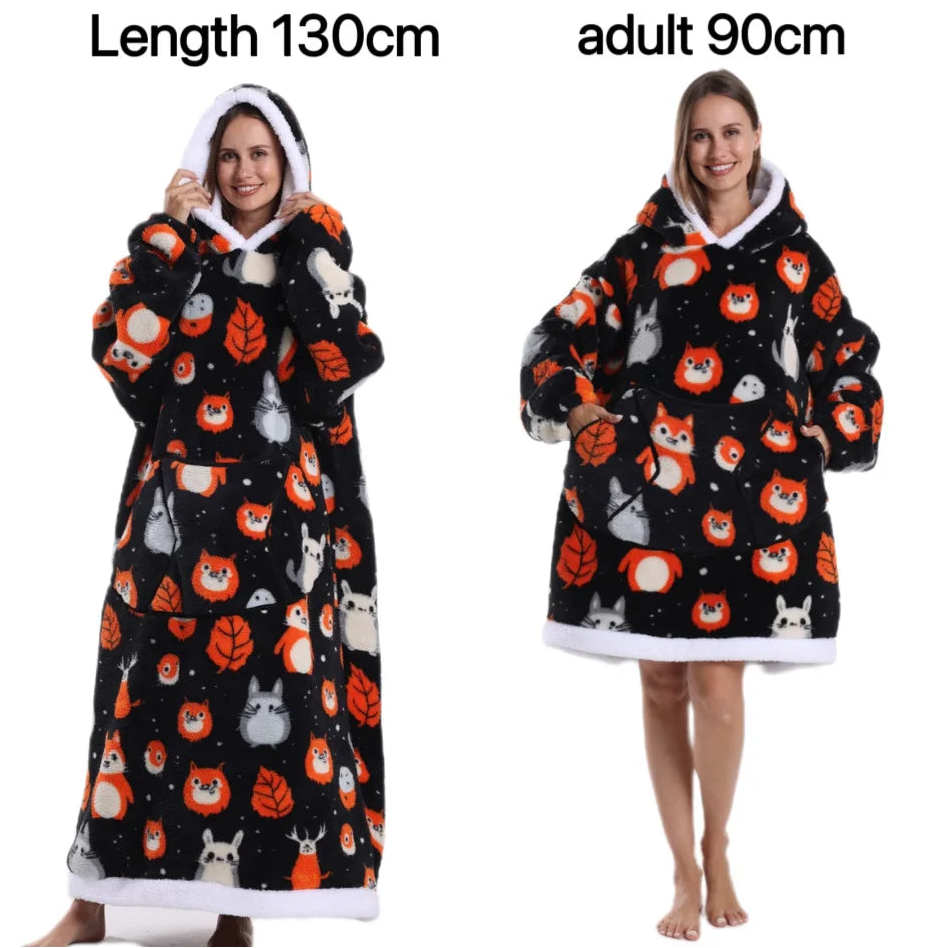 Pluszowy Szlafrok Z Kapturem