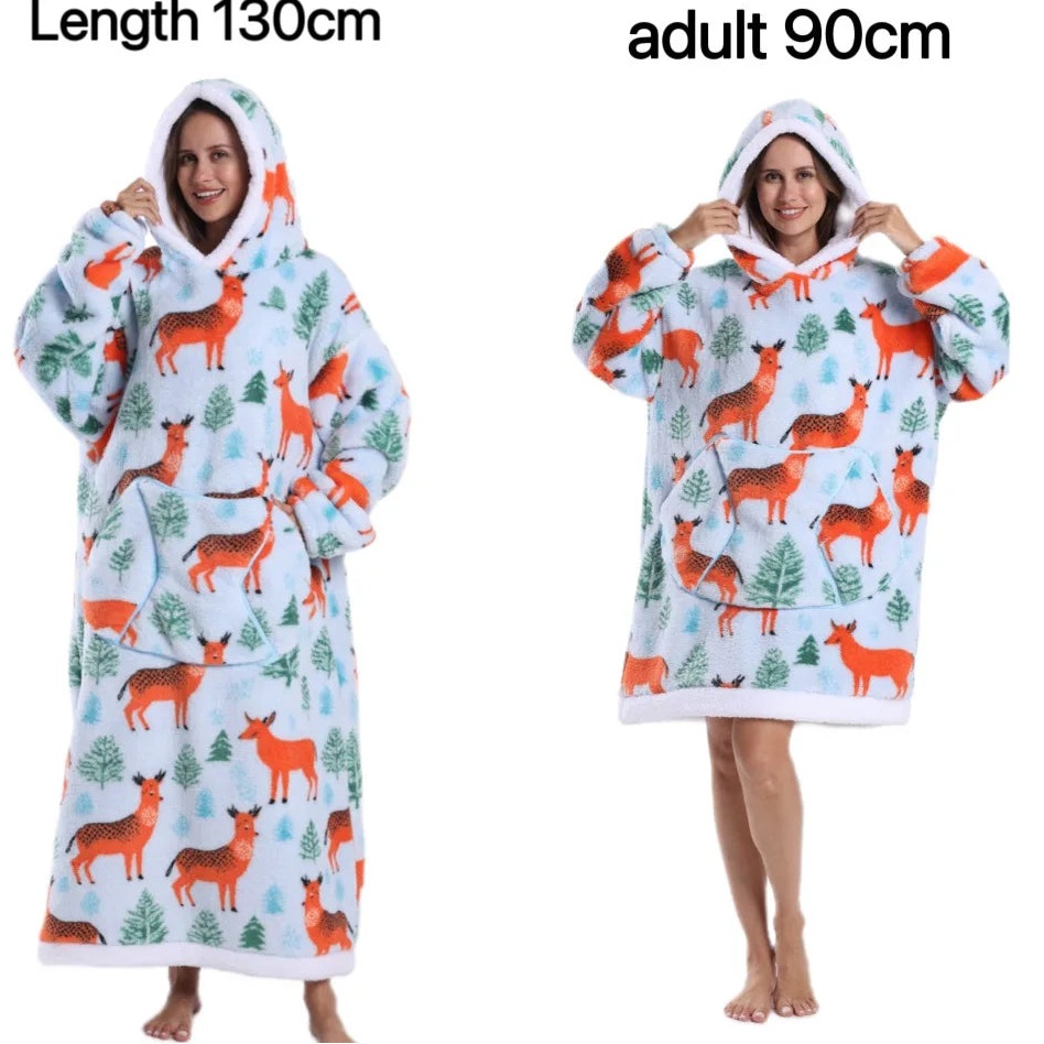 Pluszowy Szlafrok Z Kapturem