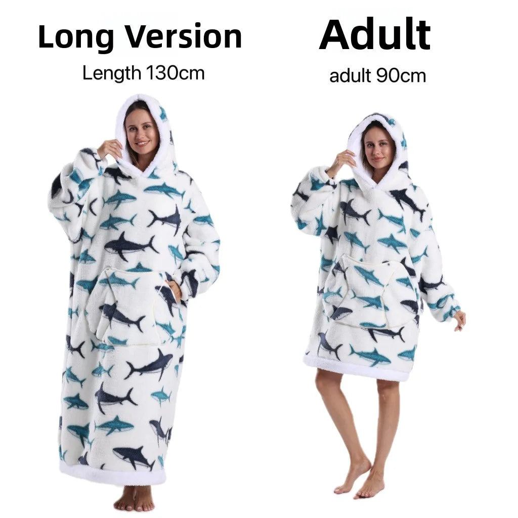 Pluszowy Szlafrok Z Kapturem