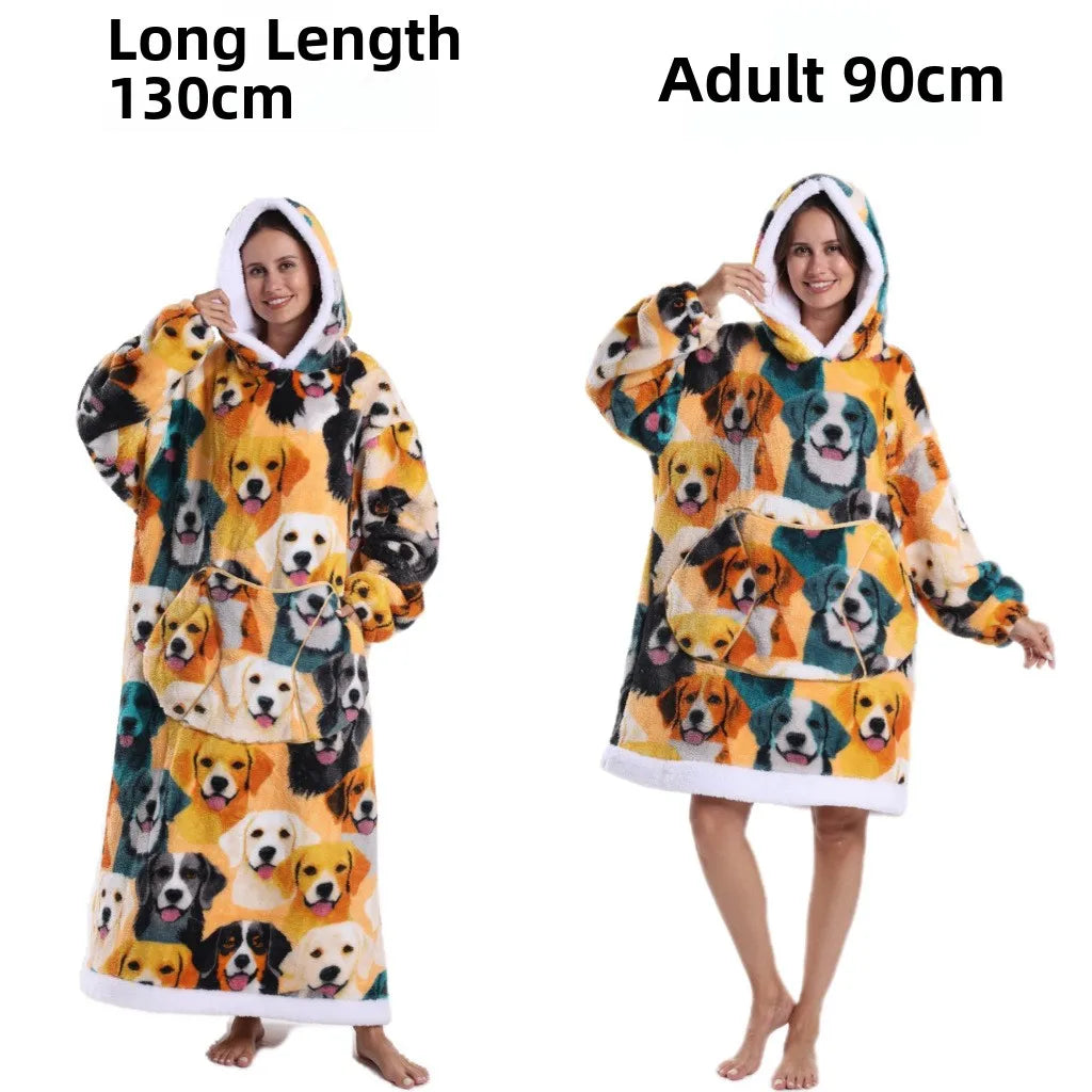 Pluszowy Szlafrok Z Kapturem