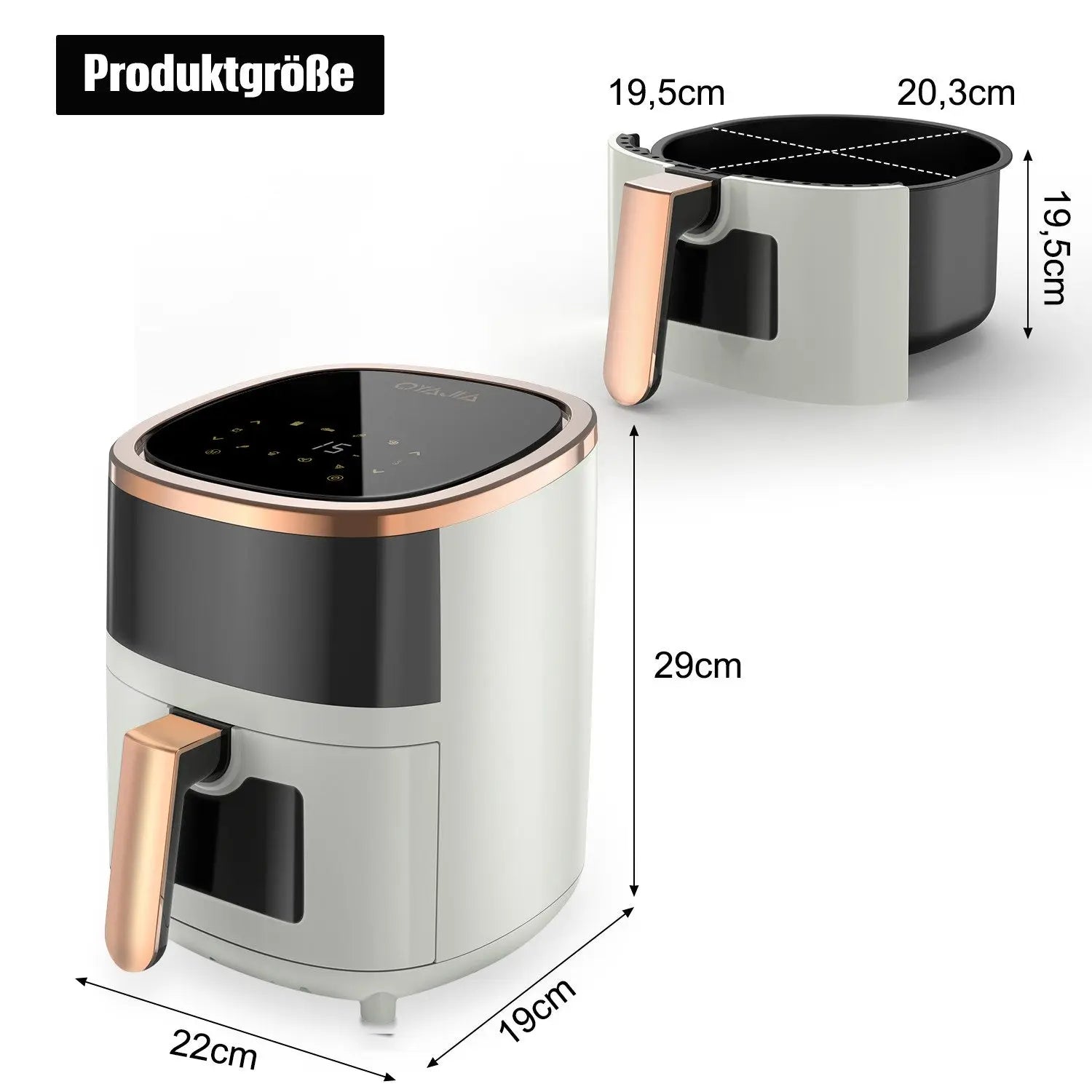 Air Fryer OYAJIA z  wyświetlaczem cyfrowym i funkcją timera