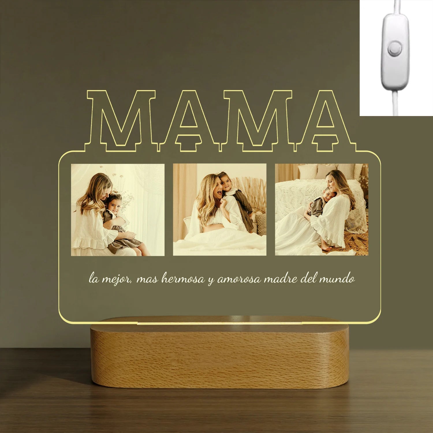 Personalizowana ramka na Dzień Matki z funkcją lampki LED