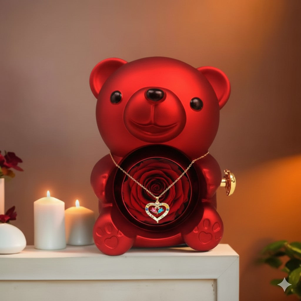 Pudełko na biżuterię z misiem